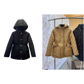 Burberry's new diamond-quilted mid-length plaid cotton jacket offers warmth and style-5341  